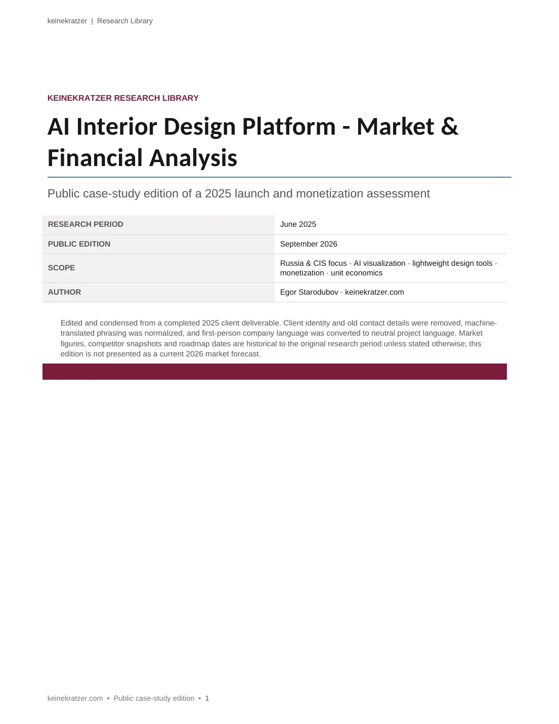 AI interior design market analysis report cover